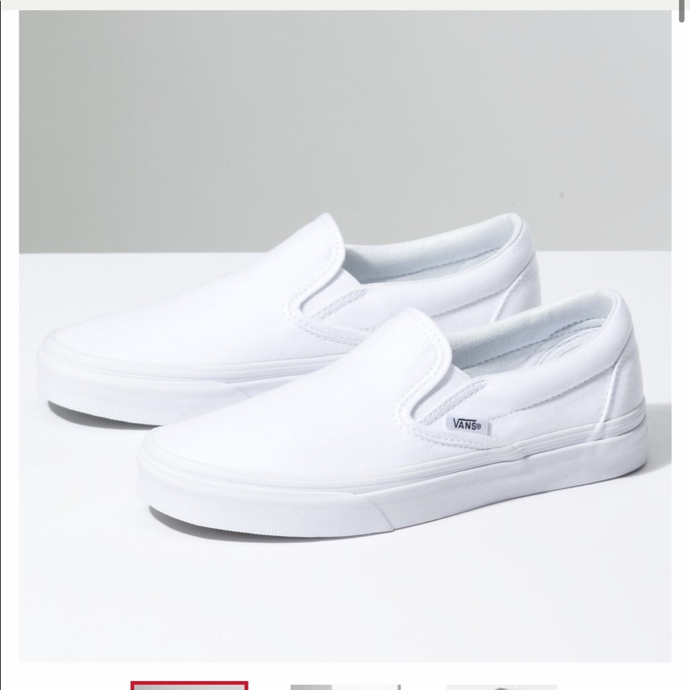 White slip on Vans